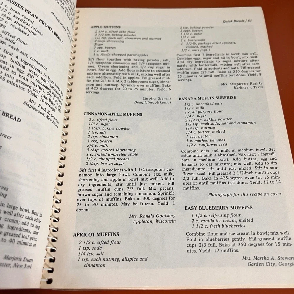 Breads Favorite Recipes of Home Economics Teachers 1981 Spiral Cookbook Vintage